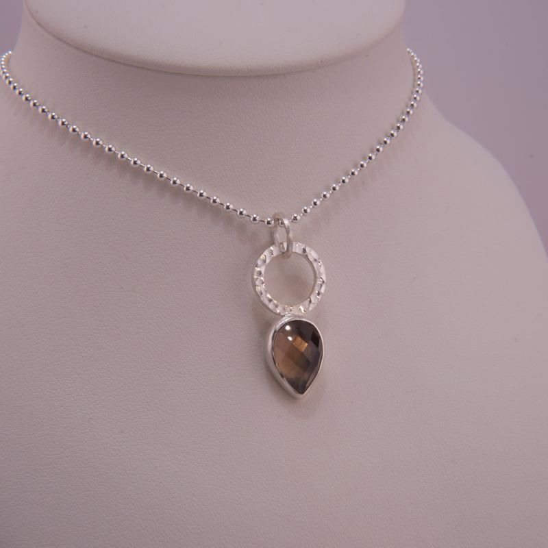 Preview: Rauchquarz Anhänger mit Kugelkette